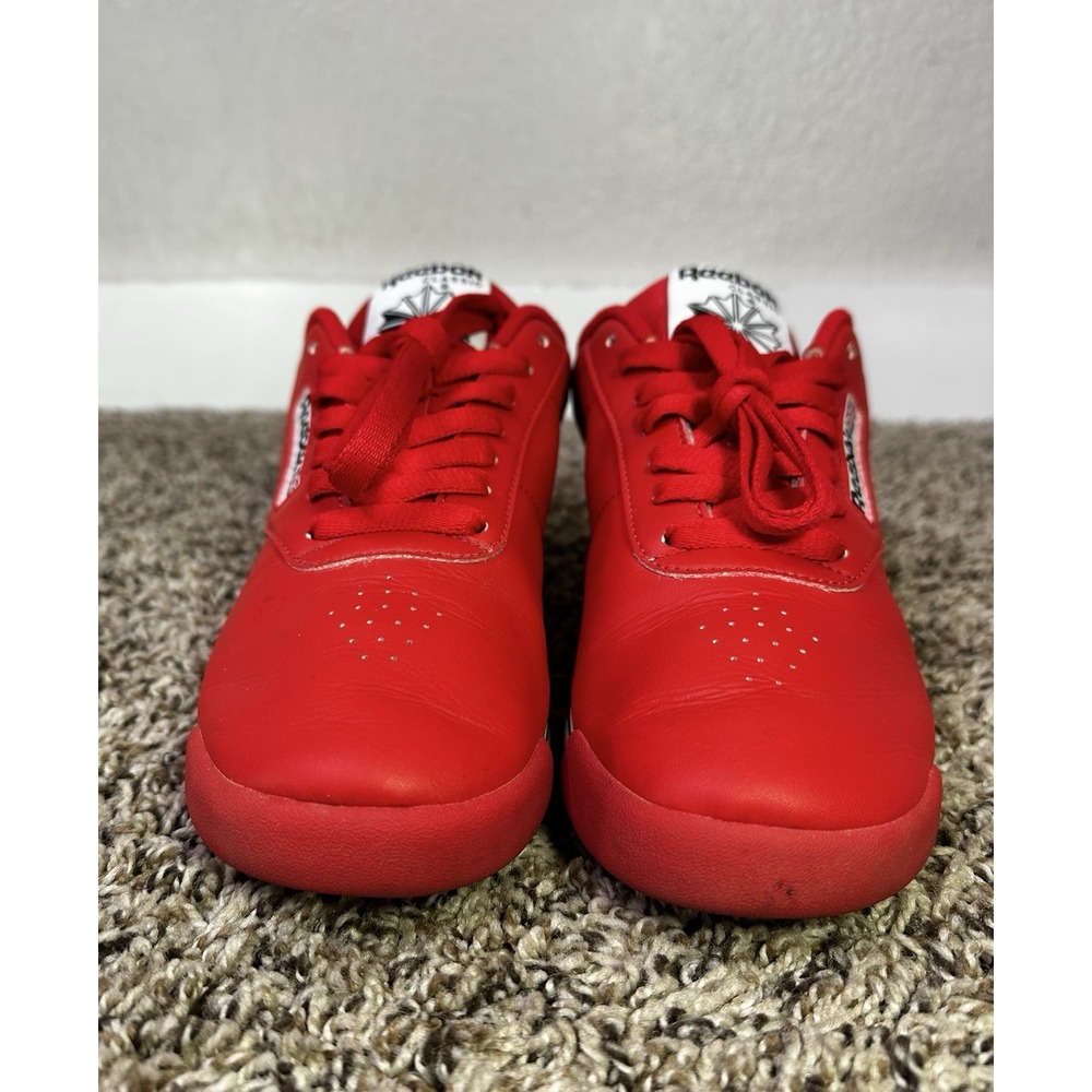 Reebok Princess Women's Size 6.5 Red Classic Leather Shoes Sneakers J95015 - Picture 4 of 9